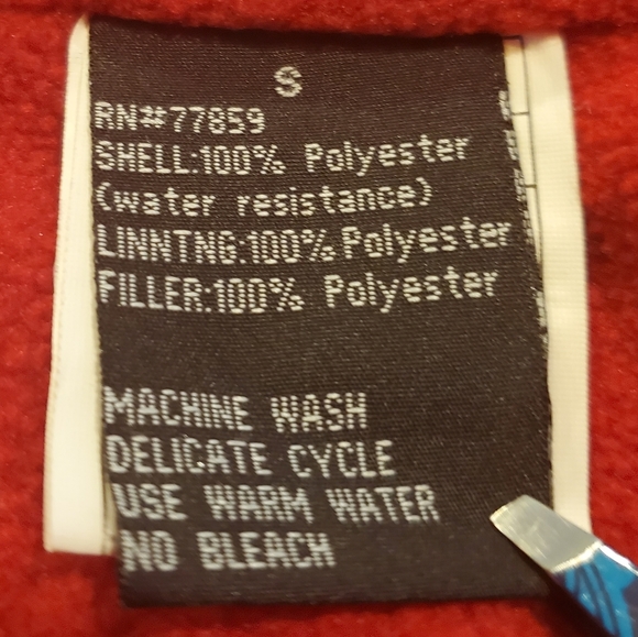 Puffer Quilted Winter Womens Jacket By George Palomares Red Size Small - Picture 8 of 8